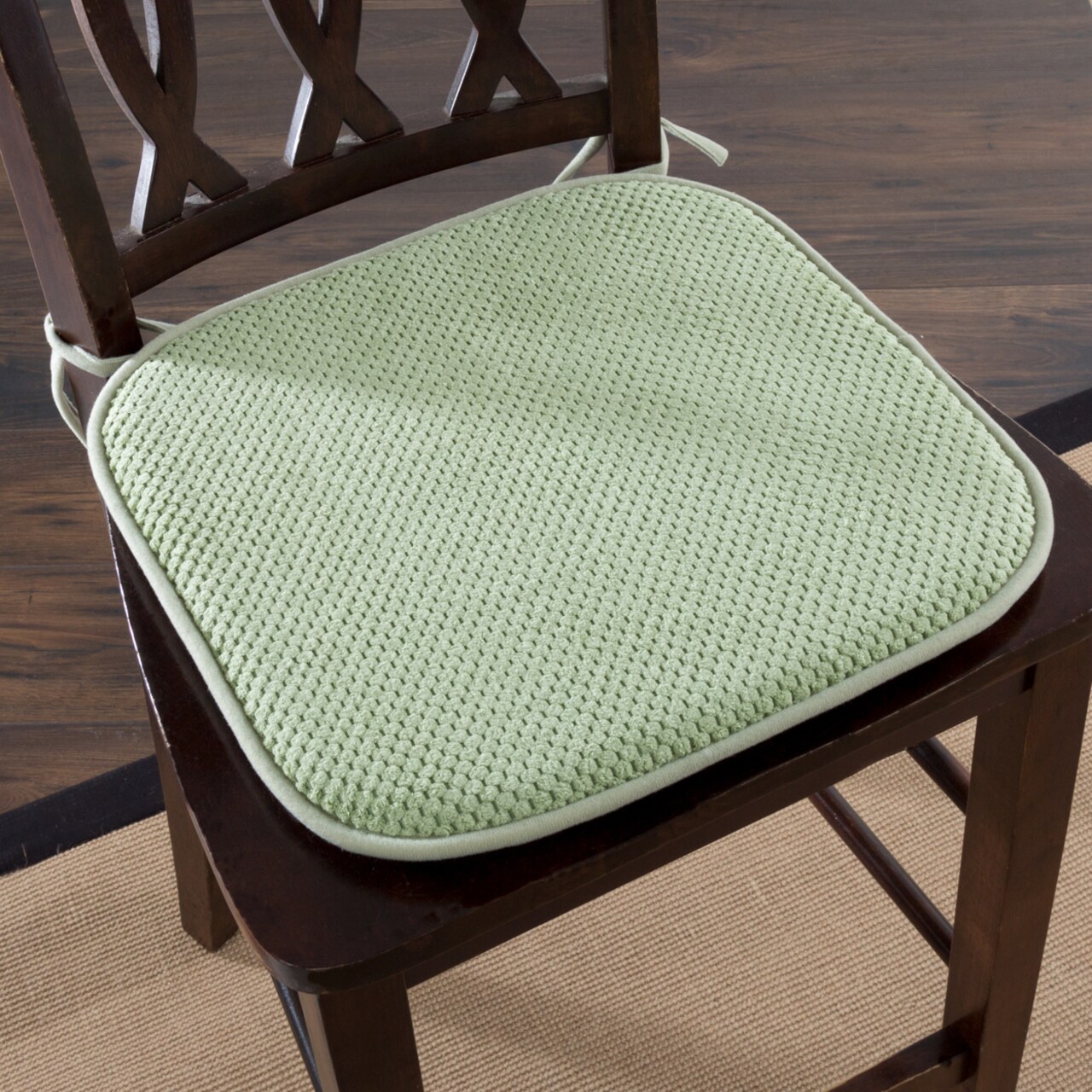 Lavish Home Memory Foam Chair Pad - Green